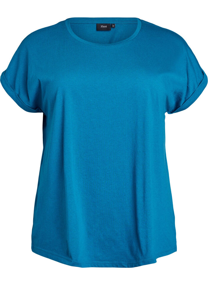 Kort&aelig;rmet t-shirt i bomuldsblanding, Bl&aring;, Packshot image number 0