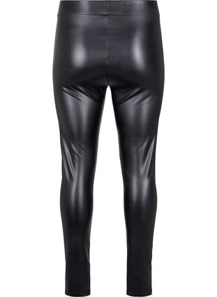 Coated leggings med børstet inderside, Black, Packshot image number 1
