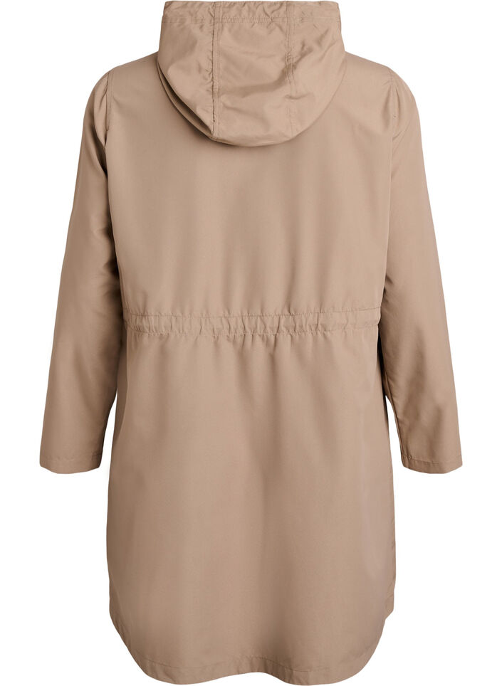 FLASH - Parka i let matriale med hætte, Brun, Packshot image number 1