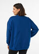 Sweatshirt med h&oslash;j hals og sporty frontmotiv, Bl&aring;, Model image number 2