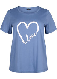 T-shirt i bomuld med print og rund hals , Moonlight W.Heart L.