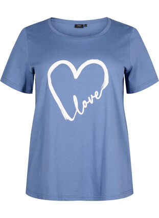 T-shirt i bomuld med print og rund hals , Moonlight W.Heart L., Packshot image number 0