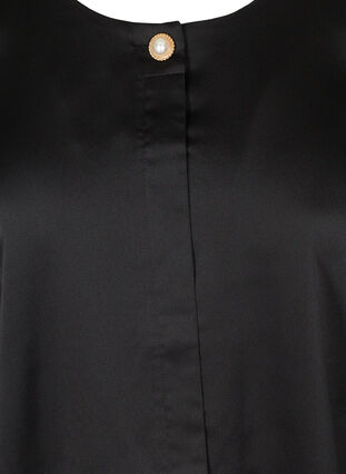 Skjortebluse med rund halsudskæring, Black, Packshot image number 2