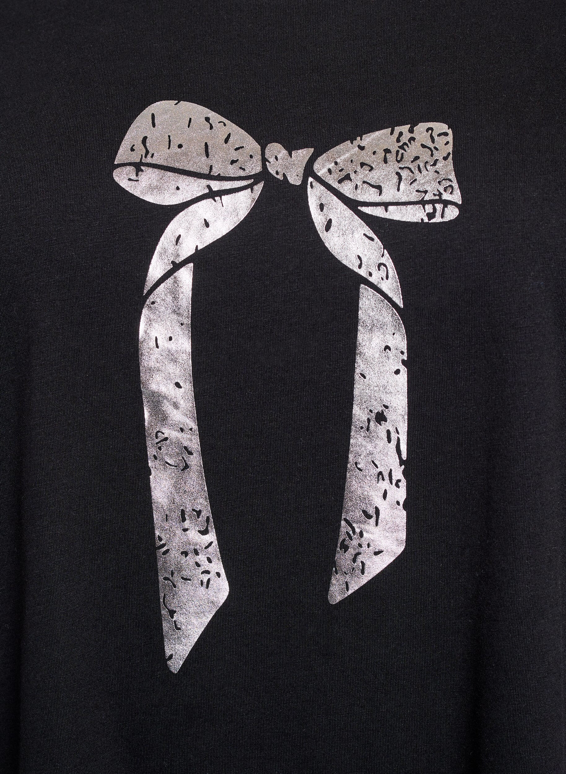 ZizziT-shirt med motiv, Sort, Packshot image number 2