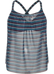 M&oslash;nstret tankinitop med b&oslash;jle og krydsede stropper, Bl&aring;