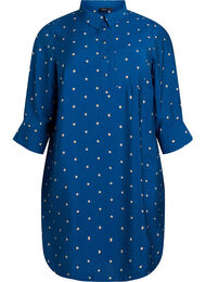 Kort kjole med krave og brystlomme, Blå