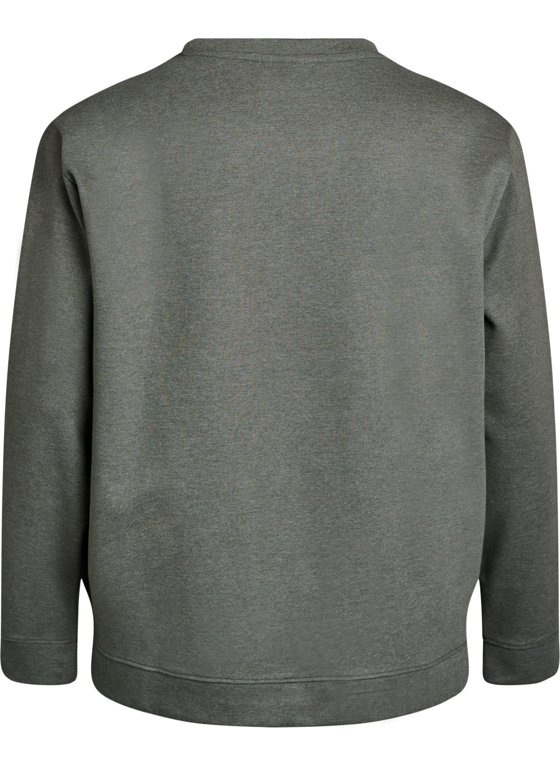 Zizzi Sweatshirt med rund hals, Gr&oslash;n, Packshot image number 1