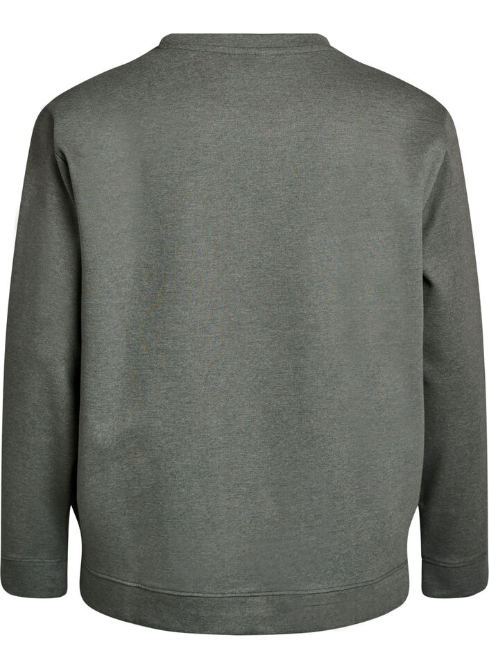 Sweatshirt med rund hals, Gr&oslash;n, Packshot image number 1