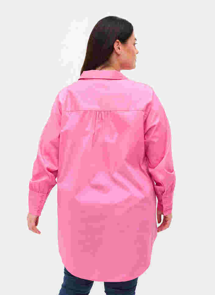 Langærmet skjorte med høj cuff, Aurora Pink, Model image number 1