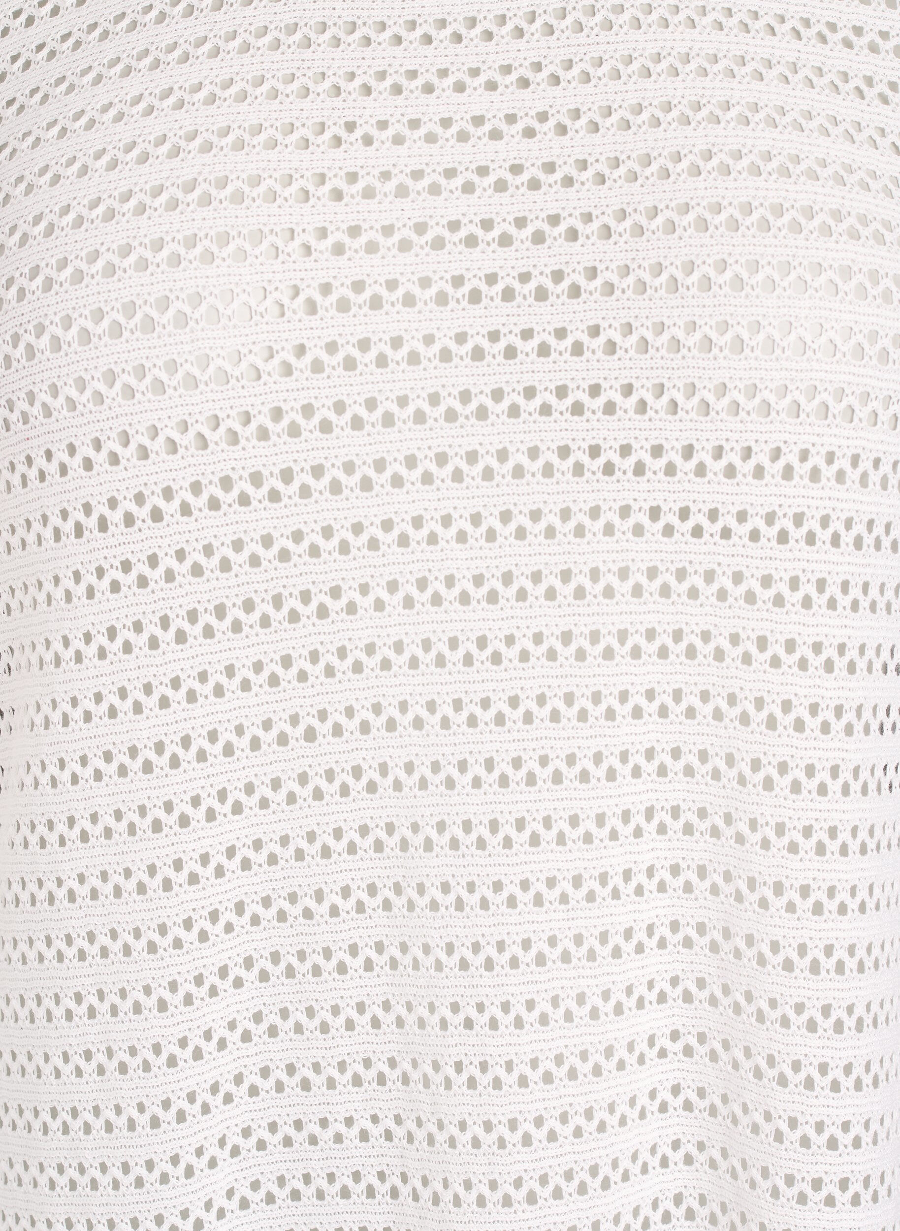 Zizzi Strandkjole med hulm&oslash;nster og lange &aelig;rmer, Beige, Packshot image number 2