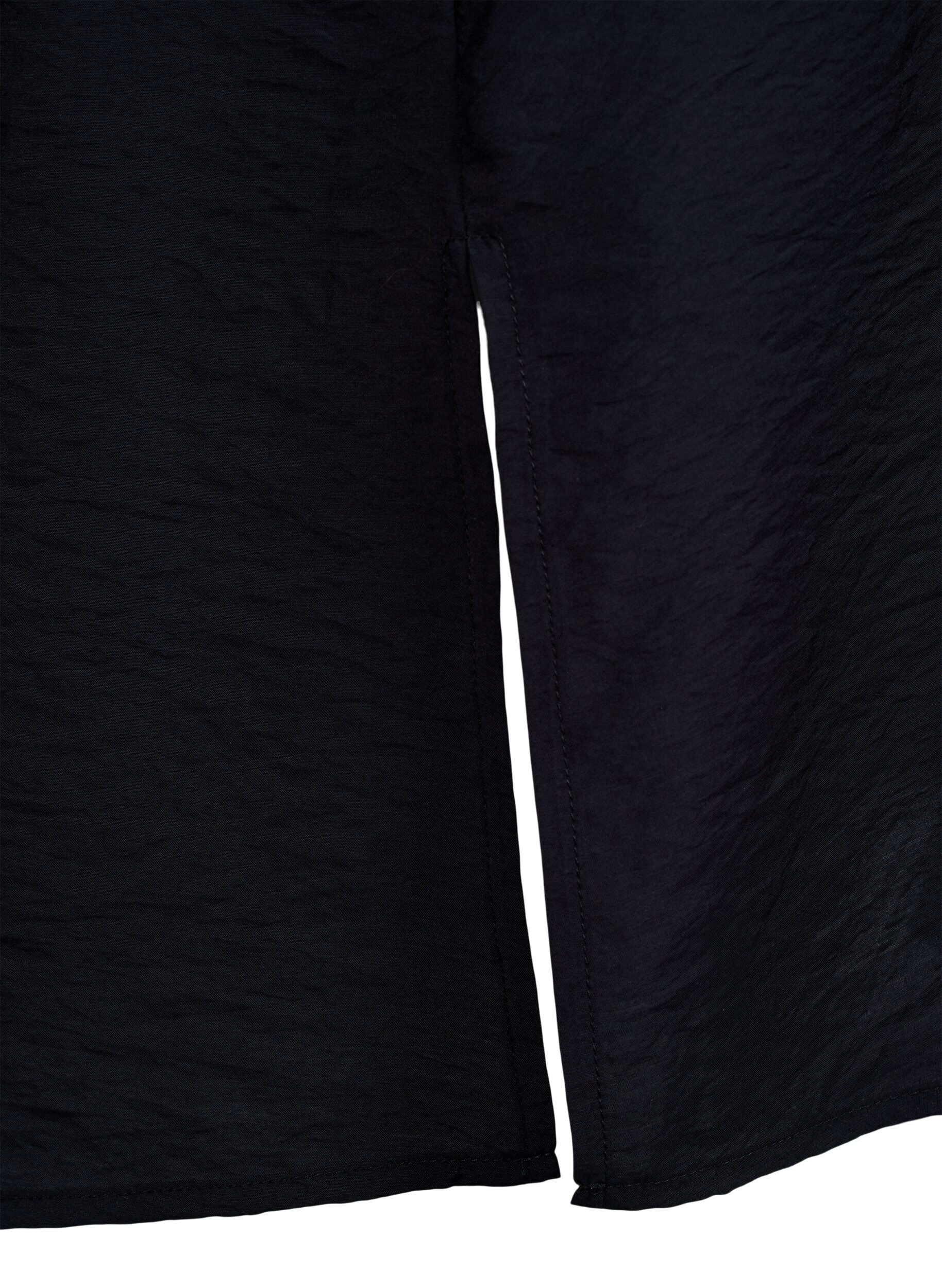 ZizziV-hals kjole i viskose, Sort, Packshot image number 3