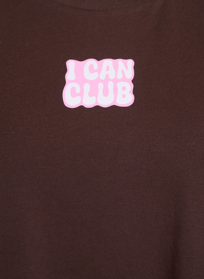 Sporty t-shirt i &oslash;kologisk bomuld, Brun, Packshot image number 2