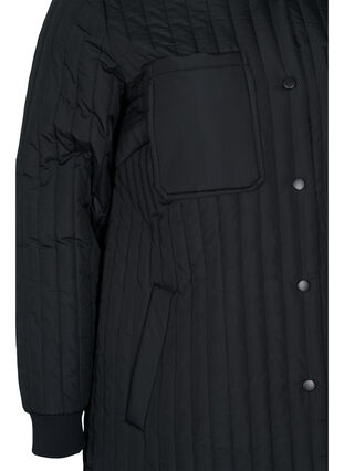 Quiltet jakke med brystlommer og krave, Black, Packshot image number 3