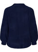 Ribstrikket sweater med ballon&aelig;rmer og knapper, Bl&aring;, Packshot image number 1