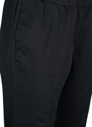 Bukser i bomuld og hør med lommer, Black, Packshot image number 2