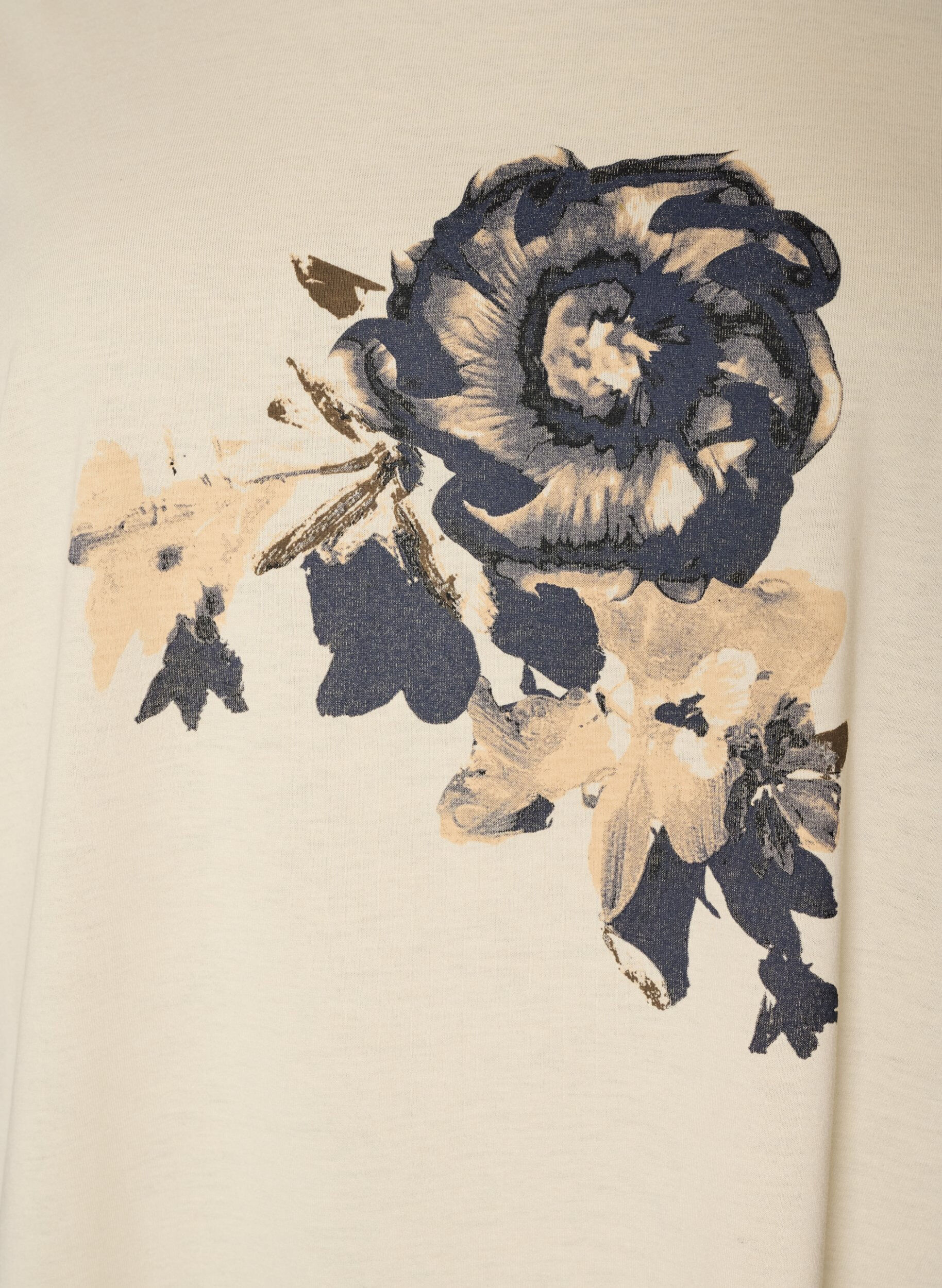 ZizziT-shirt med dekorativt frontprint, Vanilla, Packshot image number 2