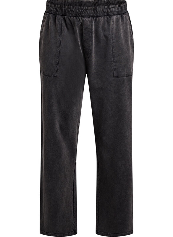 Sweatpants Med Brede Ben Og Washed Effekt