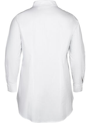 Langærmet skjorte i bomuld, Bright White, Packshot image number 1