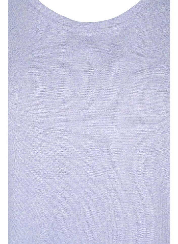 Langærmet bluse med knappedetaljer, Cosmic Sky Melange, Packshot image number 2