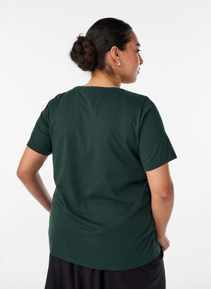 T-shirt med motiv, Gr&oslash;n, Model image number 2