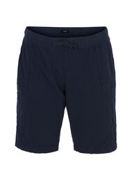 L&oslash;se shorts i bomuld med lommer, Bl&aring;