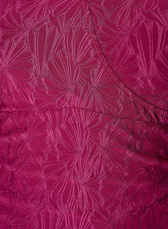 Badedragt med wrapdetalje og tone-i-tone blomsterstruktur, R&oslash;d, Packshot image number 2