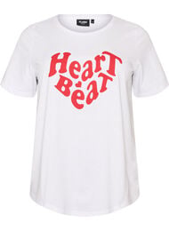 T-shirt med motiv, Hvid
