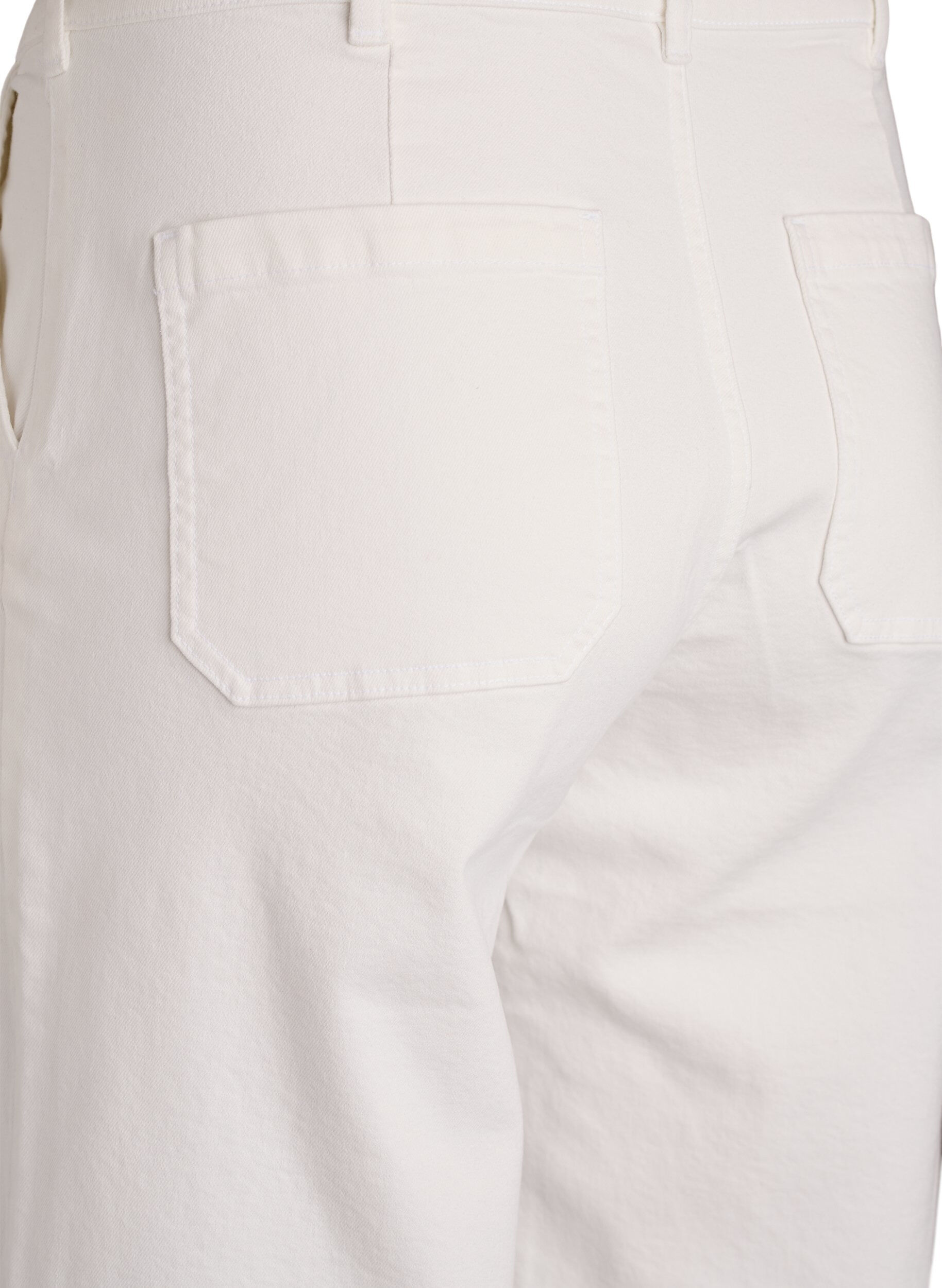 ZizziMyra wide fit jeans med h&oslash;j talje, Hvid, Packshot image number 3