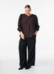 Viskosebluse med smock og rynkedetaljer, Brun, Model image number 1
