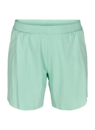 Løse bomulds shorts med lommer, Lichen, Packshot image number 0