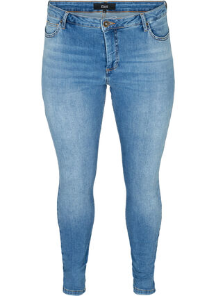 Ekstra slim Nille jeans med høj talje, Light blue denim, Packshot image number 0