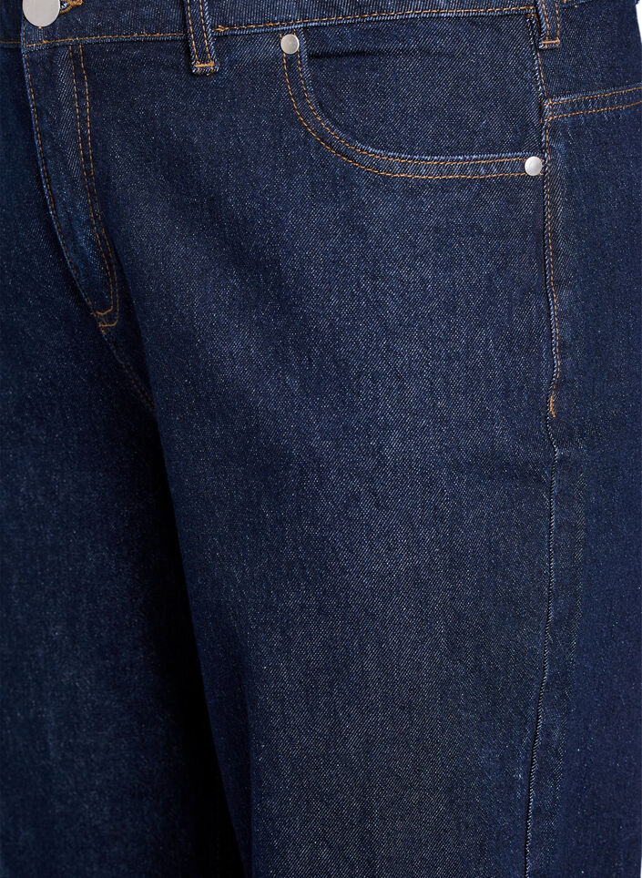 Straight fit jeans med brede ben og opsm&oslash;g, Bl&aring;, Packshot image number 2