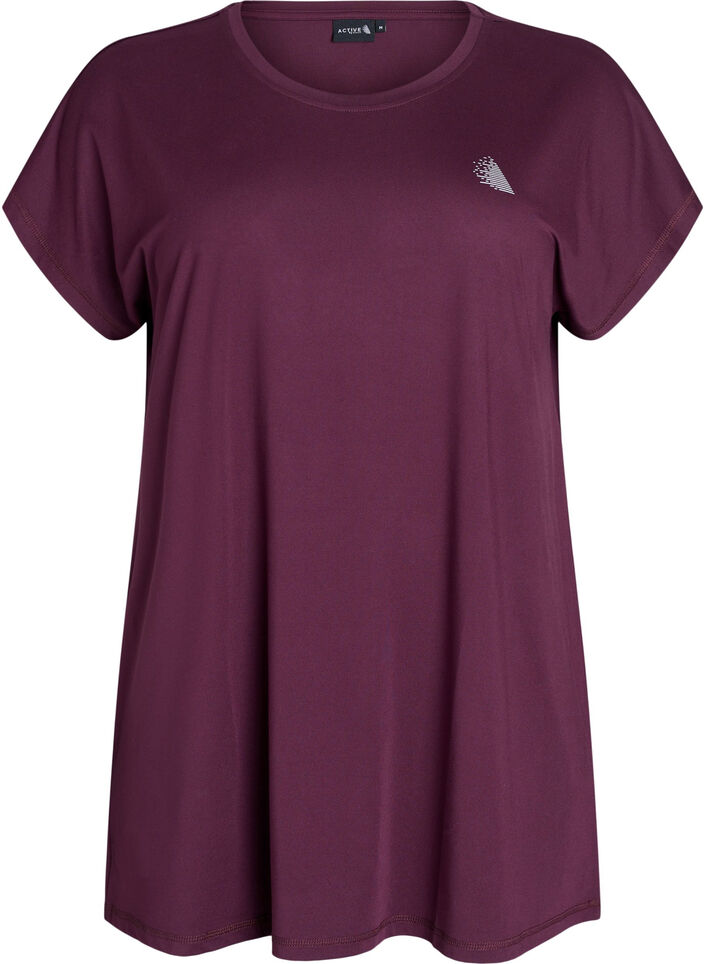Lang tr&aelig;nings t-shirt, R&oslash;d, Packshot image number 0