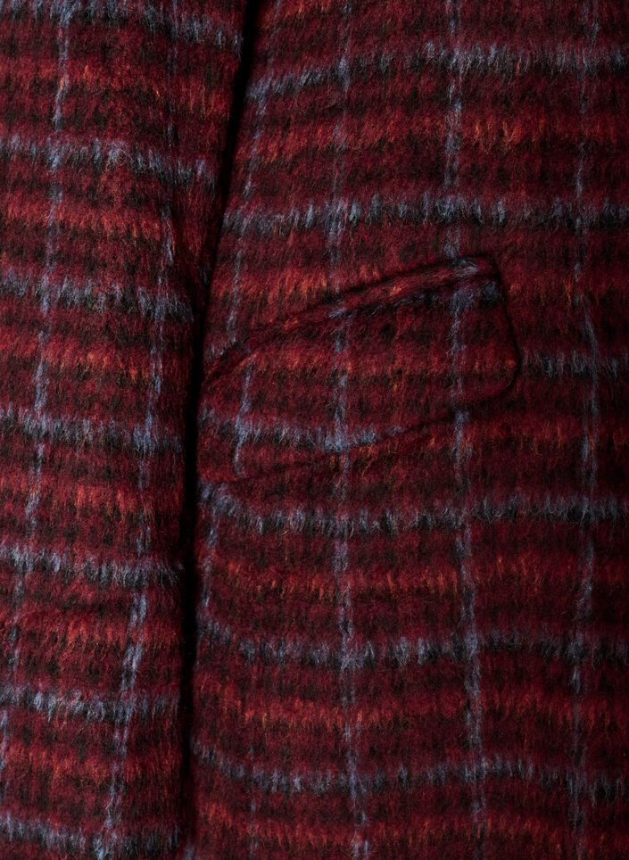 Ternet frakke med lommer, R&oslash;d, Packshot image number 3