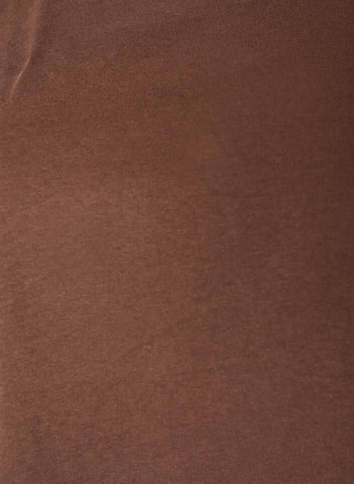 T-shirt med asymmetrisk blondekant, Brun, Packshot image number 2