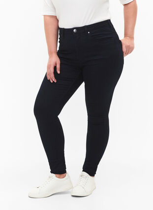 Super slim Amy jeans med høj talje, Unwashed, Model image number 2