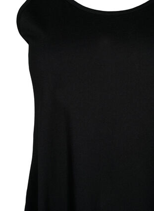 Ærmeløs bomulds kjole med a-shape, Black, Packshot image number 2