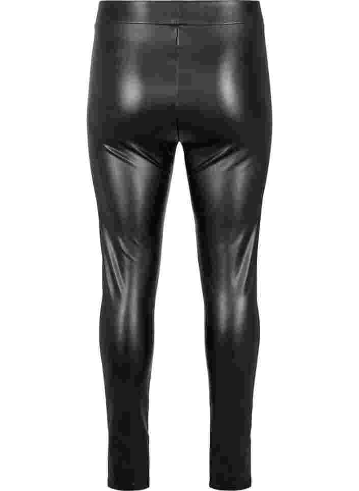 Coated leggings med for, Black, Packshot image number 1