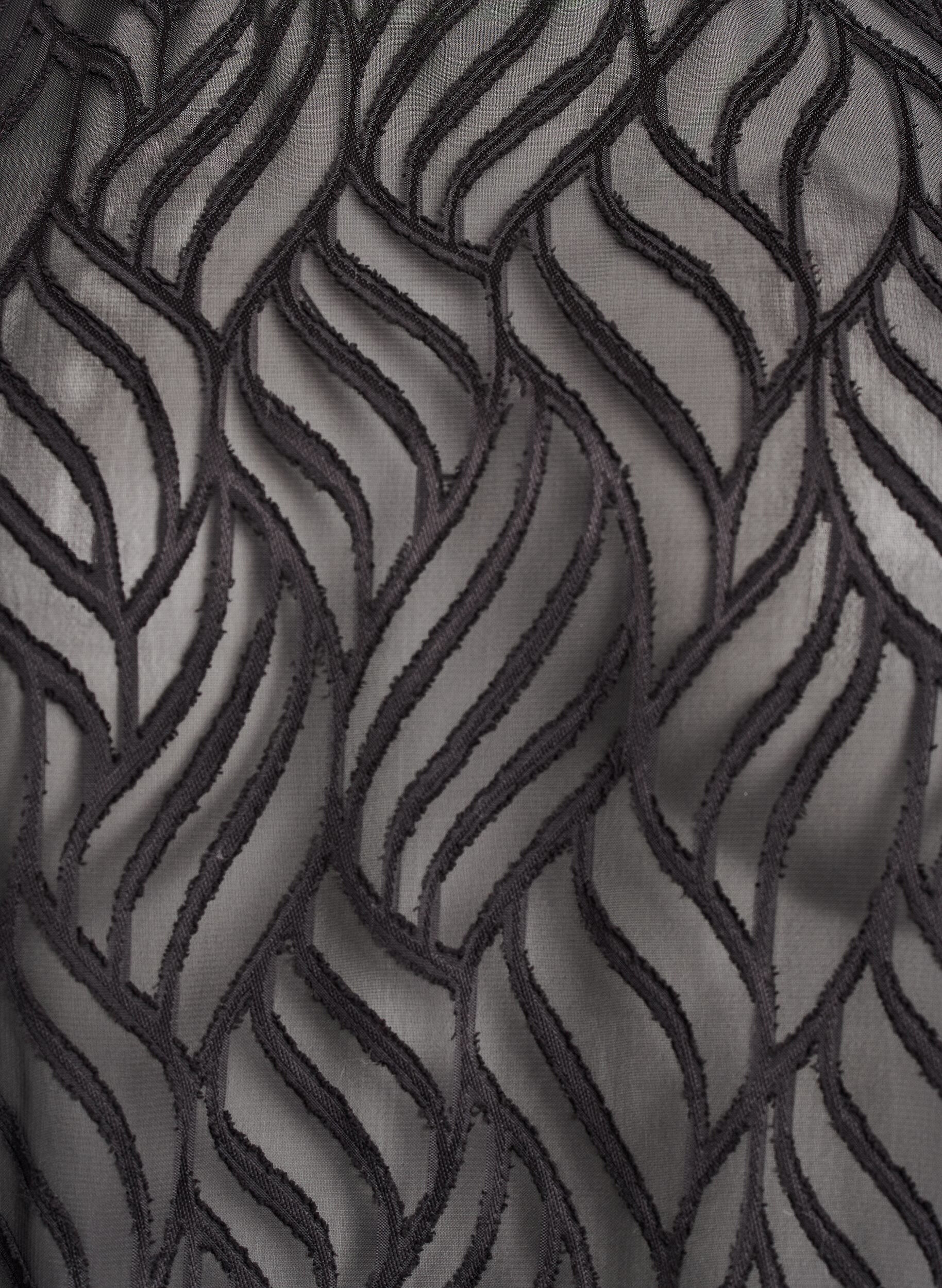 Zizzi Bluse i chiffon med strukturm&oslash;nster, Sort, Packshot image number 2