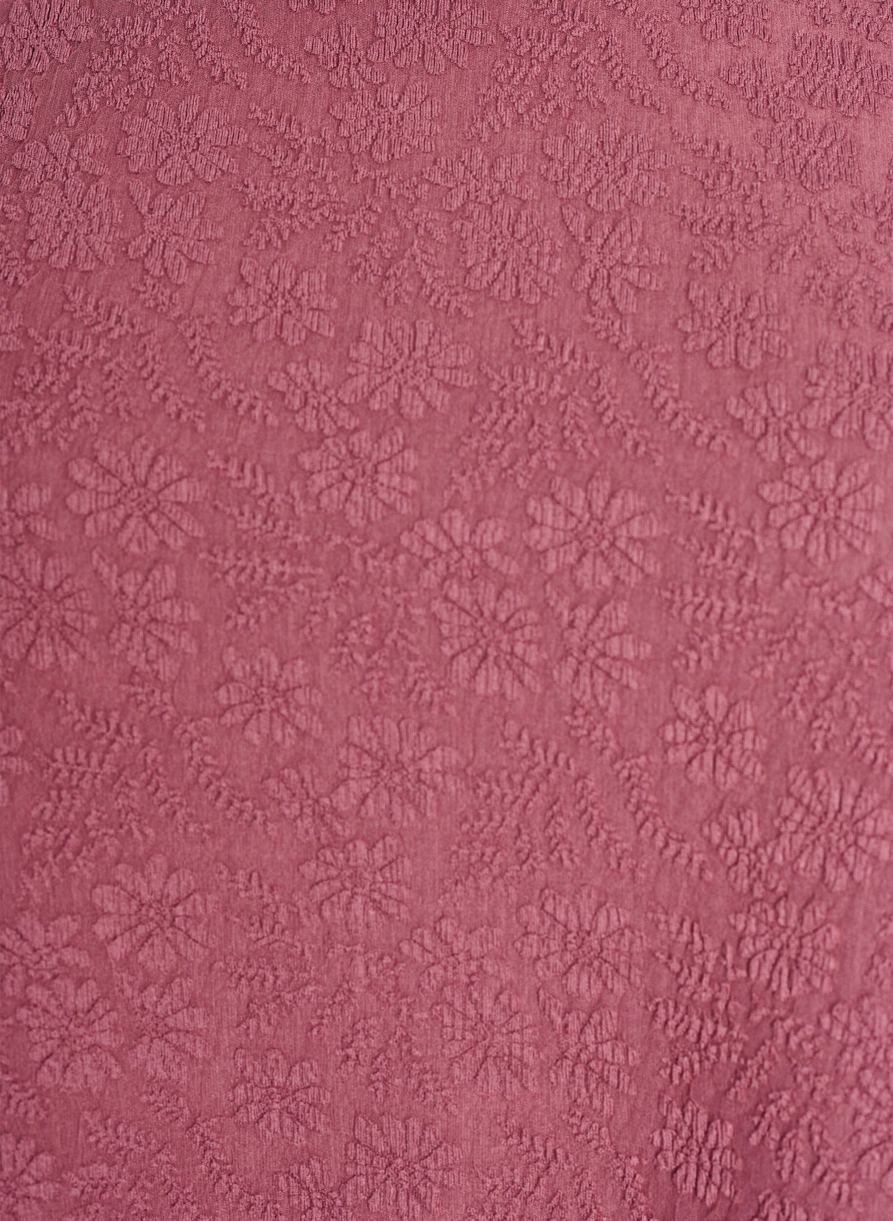 Zizzi Bluse med struktur og korte &aelig;rmer, Lyser&oslash;d, Packshot image number 2