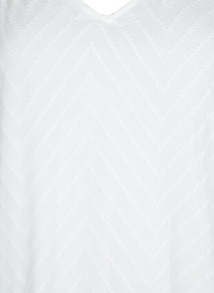 Bluse med lange ærmer og flæsedetaljer, Bright White, Packshot image number 2