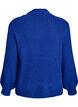 Ribstrikket sweater med ballon&aelig;rmer og knapper, Bl&aring;, Packshot image number 1