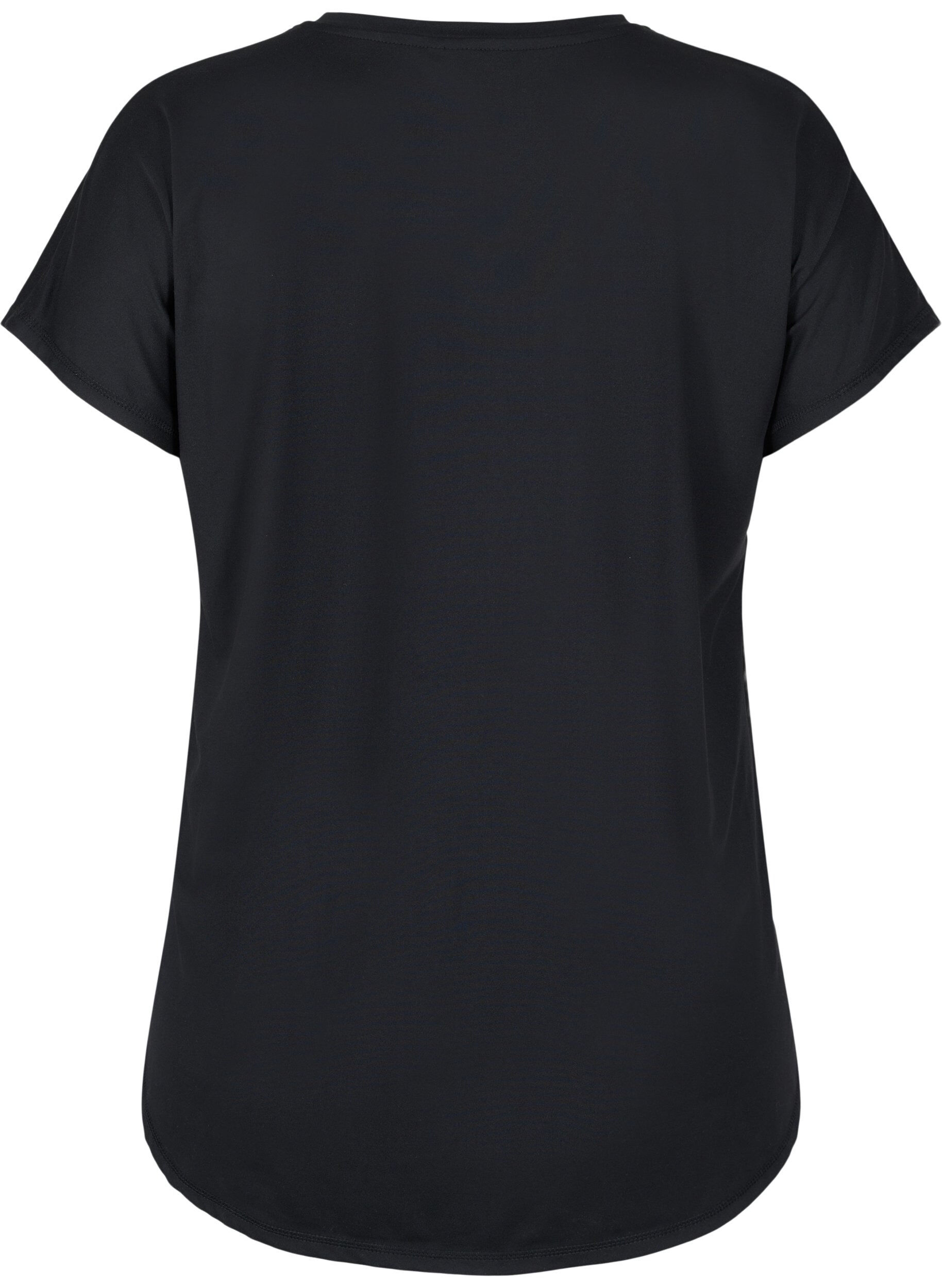 ZizziKort&aelig;rmet tr&aelig;nings t-shirt med v-hals, Sort, Packshot image number 1