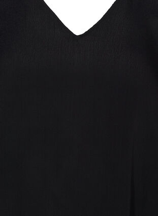Viskose bluse med 2/4 ærmer og læg, Black, Packshot image number 2