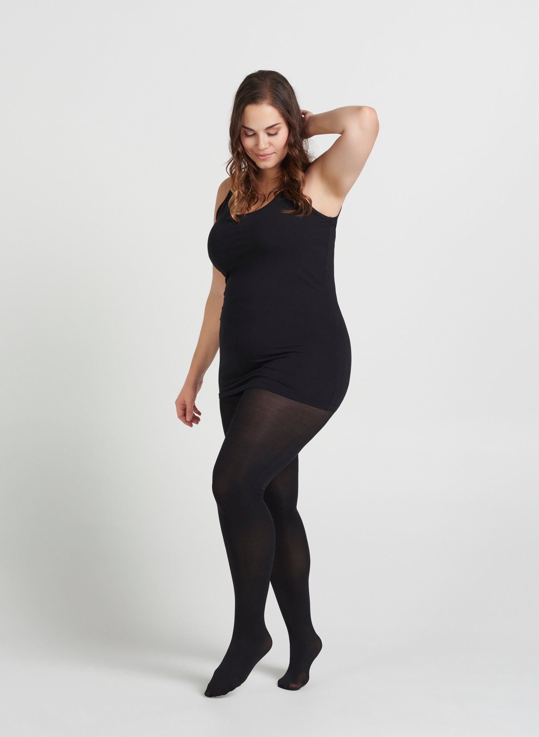 ZizziStr&oslash;mpebukser i 100 denier, Sort, Model image number 2