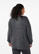 Meleret strikbluse med rund hals, Dark Grey Black Mel., Model image number 1