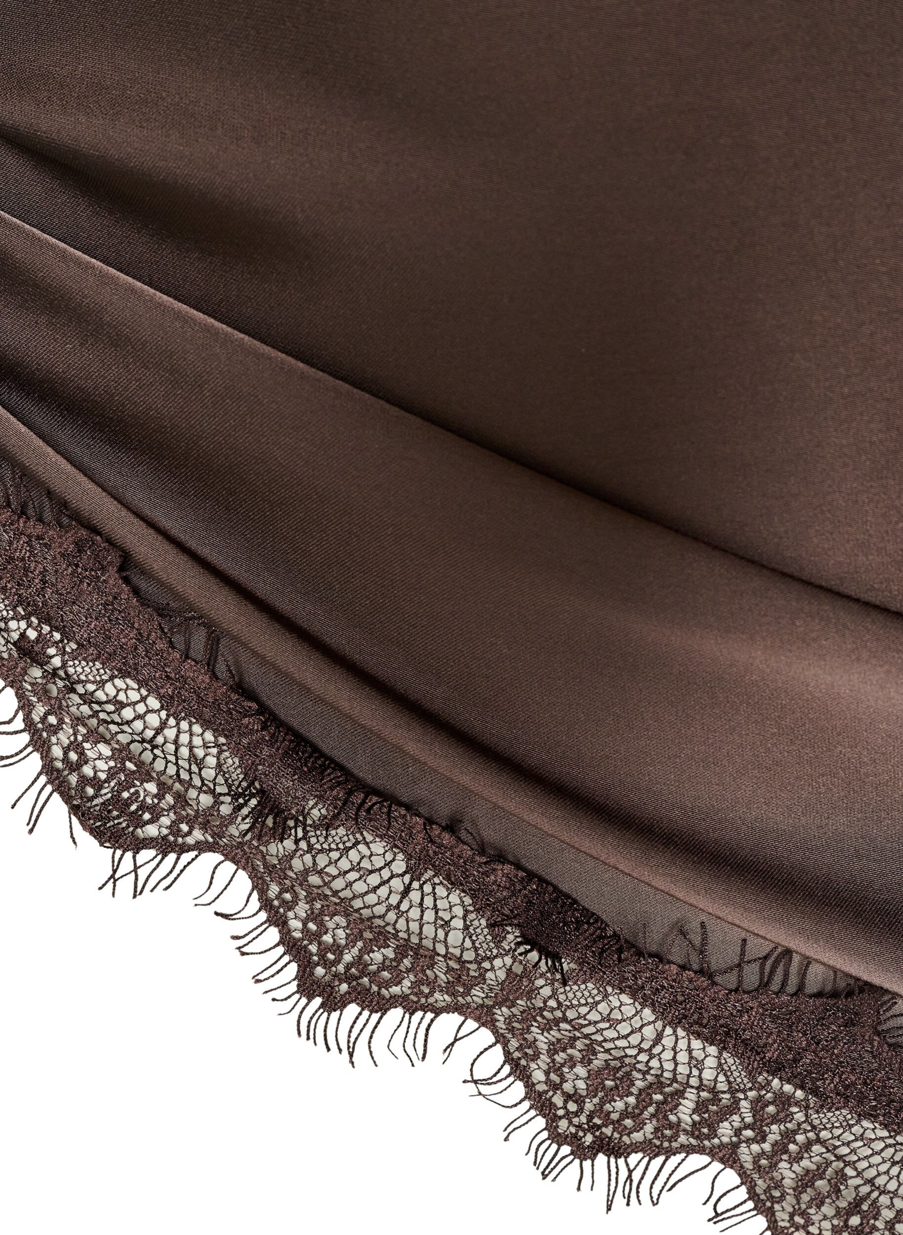ZizziSatint&oslash;rkl&aelig;de med blondekant, Brun, Packshot image number 2