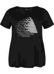 Trænings t-shirt med print, Black w. White
