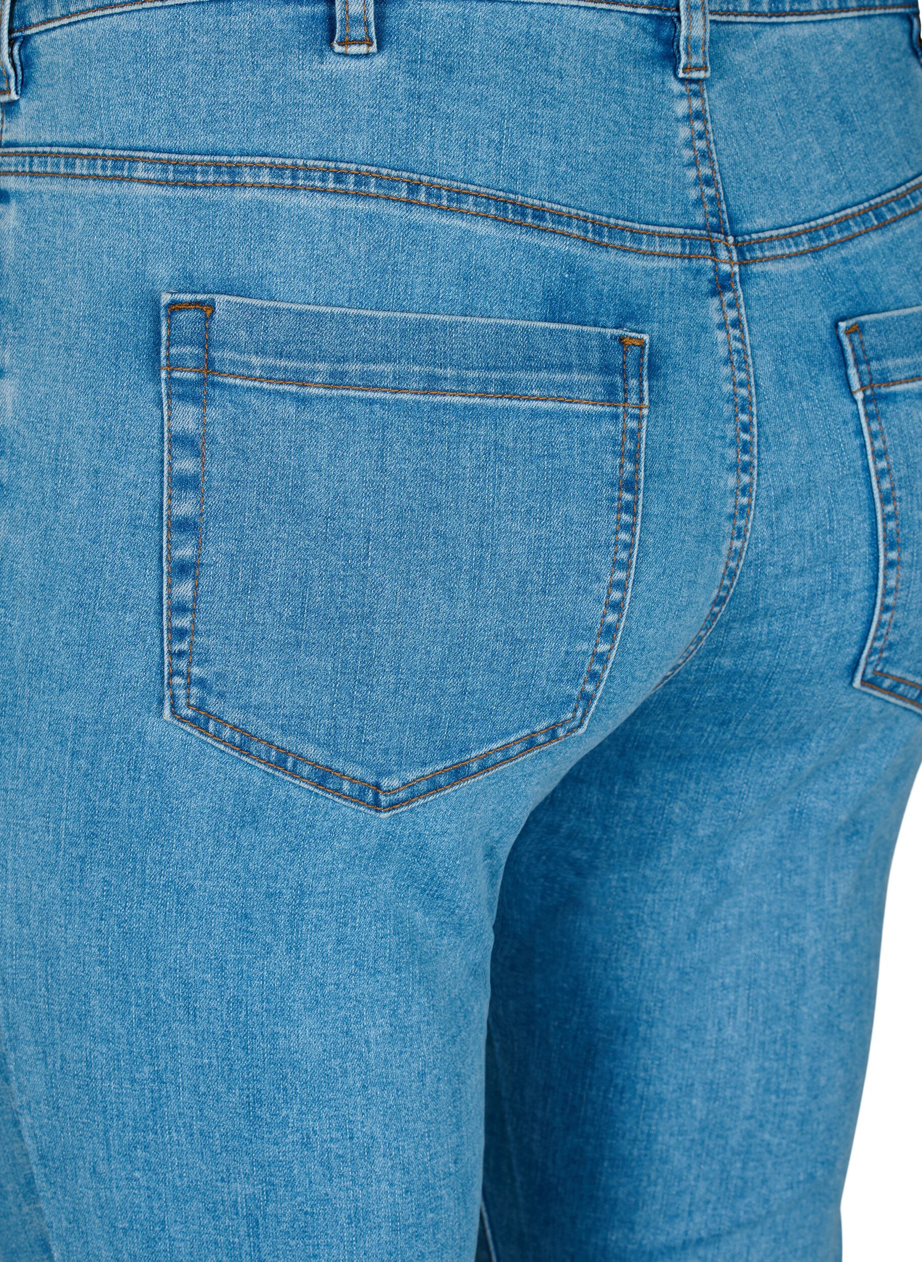Zizzi Amy jeans med h&oslash;j talje og super slim fit, Bl&aring;, Packshot image number 3