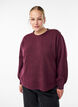Strikbluse med knapdetalje, M&oslash;rk Bordeaux, Model image number 0